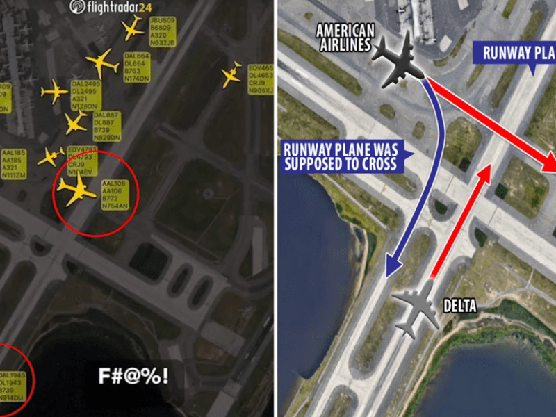Two Planes almost crash on take off In New York